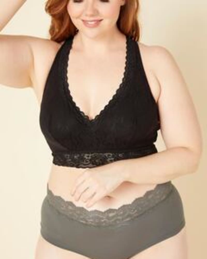Front of a model wearing a size 1X Love Low-Rise Boyshort in Pewter by Cosabella. | dia_product_style_image_id:253717